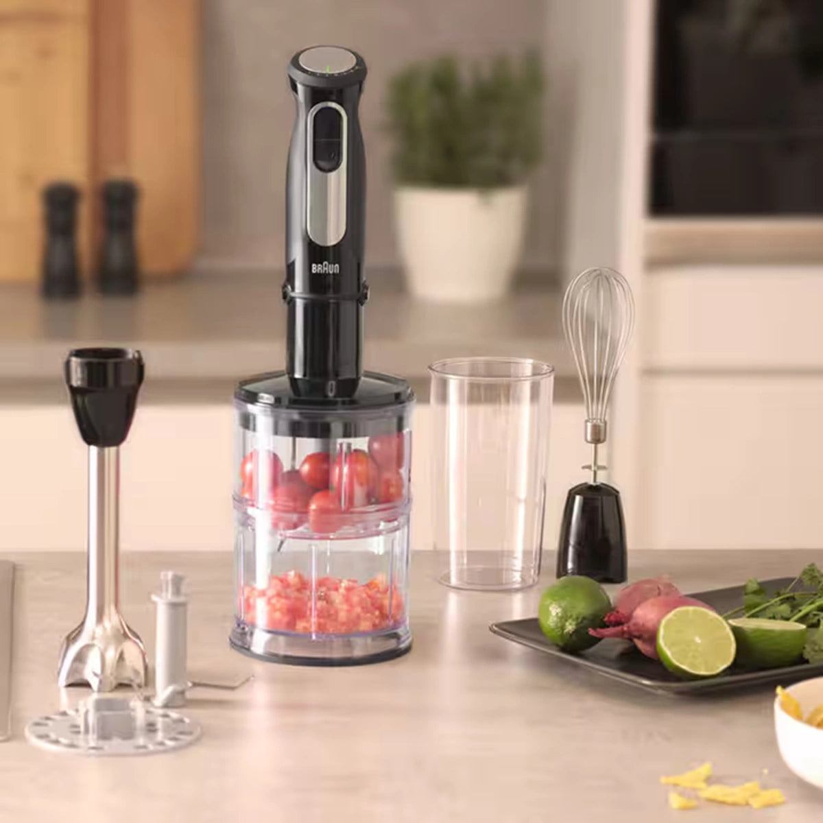Braun MultiQuick 5 Pro Hand Blender 1000W 25 Speeds & Turbo PowerBell V Plus with Accessories Set – Black (MQ55254MBK)