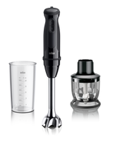Braun Series 3 Hand Blender 900W 2 Speeds 350ml Chopper & Measuring Beaker – Black (MQ30201MBK)
