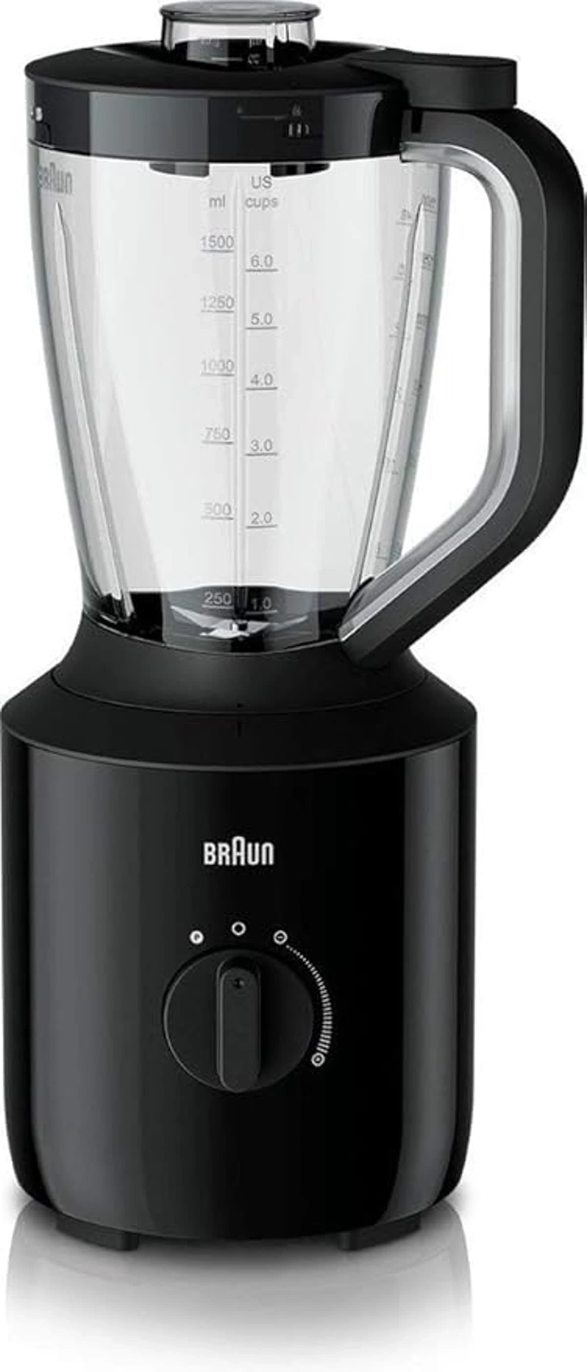 Braun Jug Blender 800W 2L Glass Multi-Speed & Pulse TriAction Technology – Black (JB3100BK)