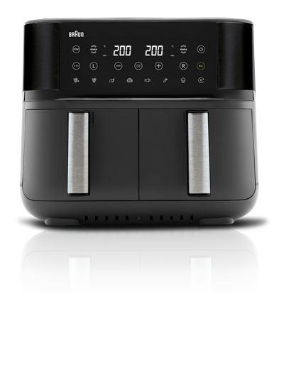 Braun Dual Basket Air Fryer 8L 2850W 8 Programs Sync Function Digital Touch Screen – Black