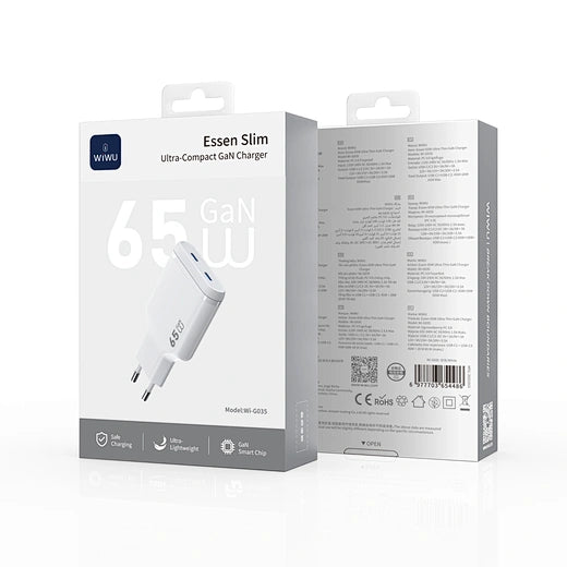 WiWU 65W Essen Slim Ultra-Compact GaN Charger Wi-G035