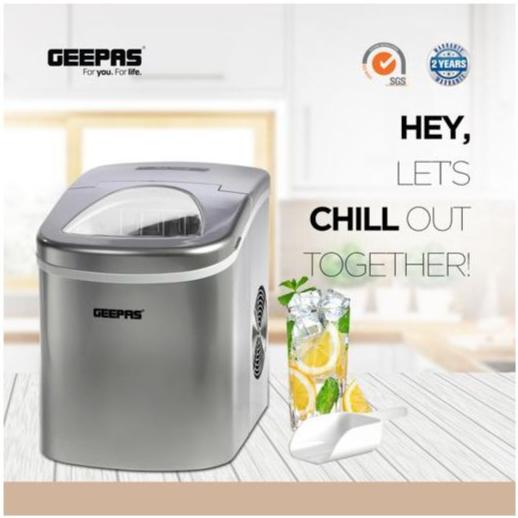 ماكينة صنع مكعبات الثلج من جيباس بسعة 12 كجم/اليوم بحجمين للمكعبات