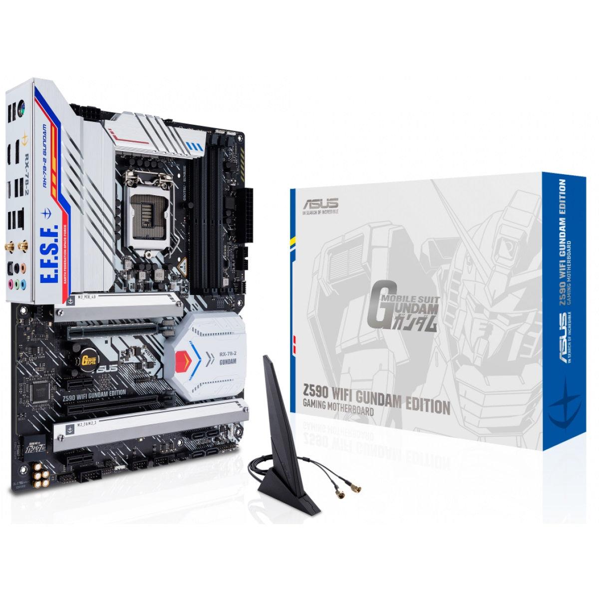 اللوحة الأم ASUS Z590 GUNDAM EDITION WiFi 6، (LGA 1200) ATX Gaming، PCIe® 4.0، 3 X M.2، USB 3.2 Gen 2x2 Type-C
