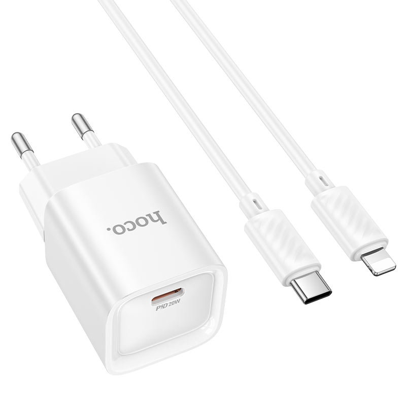 HOCO C146A Charm Single-Port PD20W Wall Charger Set - Type-C to Lightning (EU)