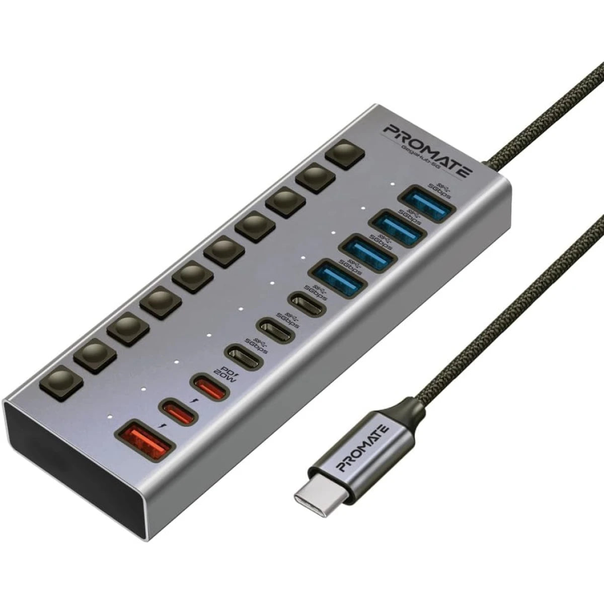 هاب USB-C متعدد 10-في-1 Promate GegaHub-5G