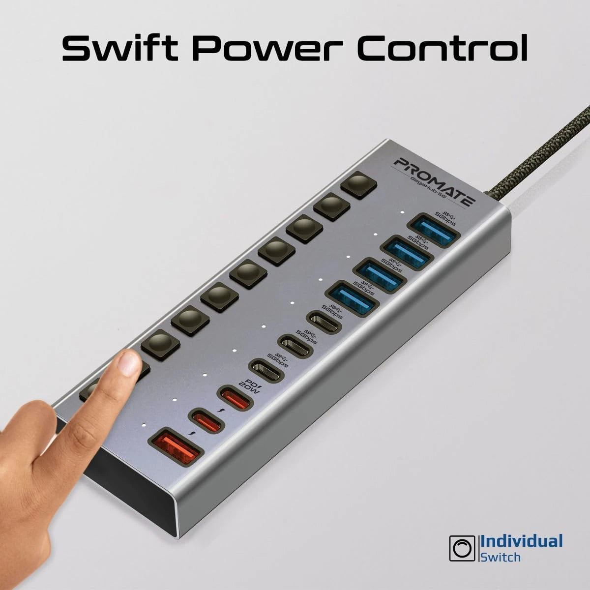 هاب USB-C متعدد 10-في-1 Promate GegaHub-5G