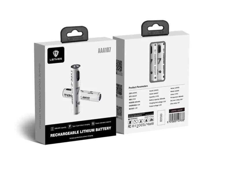 Lenyes AAA107 Rechargeable Batteries – White – High Performance