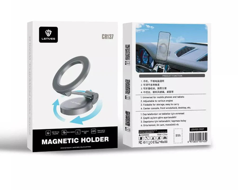 LENYES CR137 Magnetic Car Phone Holder – Black