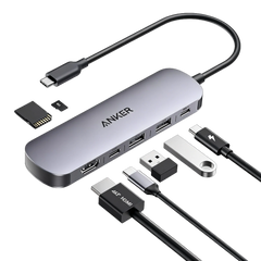 Anker USB-C Hub (7-in-1) – 4K@60Hz HDMI, 85W PD, 5Gbps USB-A & USB-C, SD/TF Card Slots