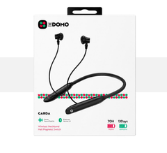 DOMO GARDA Wireless Neckband Hall Magnetic Switch Earphones Black