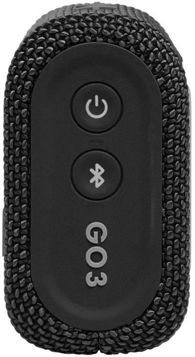 مكبر صوت JBL GO 3 اللاسلكي المحمول المقاوم للماء - أسود
