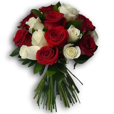 Red & White Roses Bouquet
