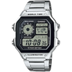 CASIO AE-1200WHD-1A Silver World Time Digital Watch