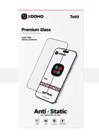 DOMO Totti Anti-Static HD Tempered Glass Screen Protector - Clear (Pack of 10)