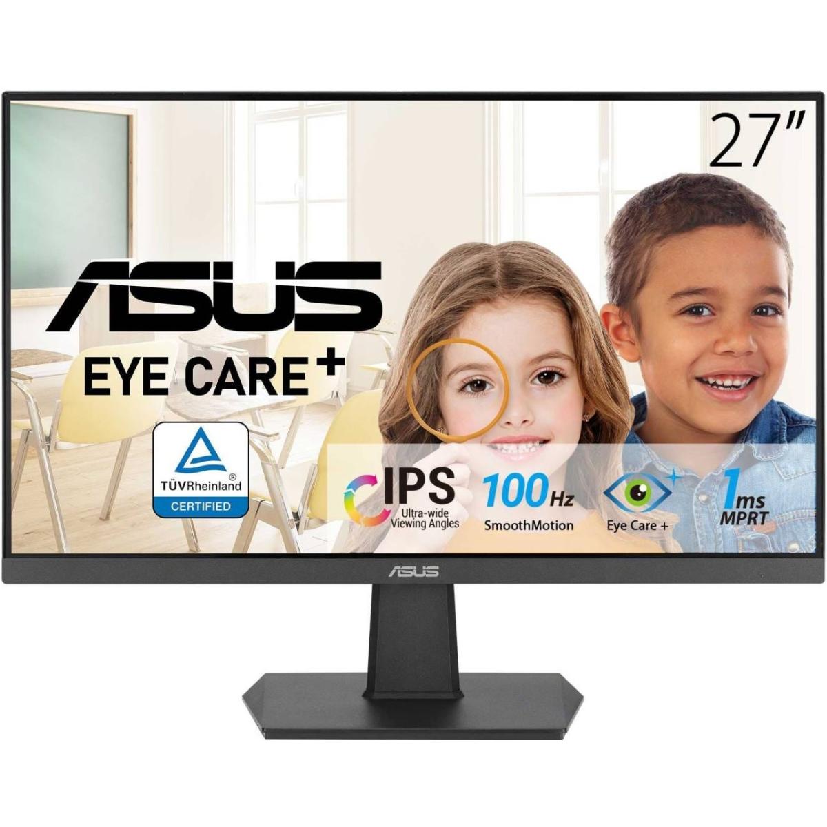 شاشة ألعاب ASUS VA27EHF مقاس 27 بوصة | دقة FHD 1080p بتقنية IPS ومعدل تحديث 100 هرتز | تصميم بدون إطار مع خاصية حماية العين
