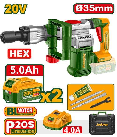 JADEVER 20V Brushless Cordless Demolition Breaker 16J Kit - JDLM55352
