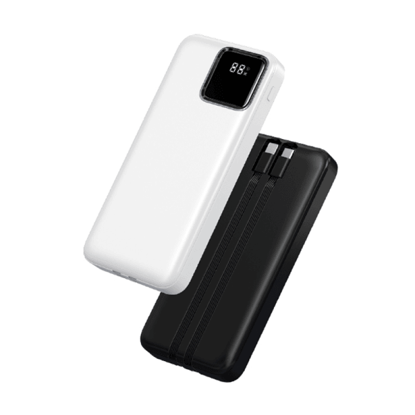 شاشة عرض LED من Wiwu، بنك طاقة 22.5 وات 20000 مللي أمبير في الساعة مع كابل مدمج