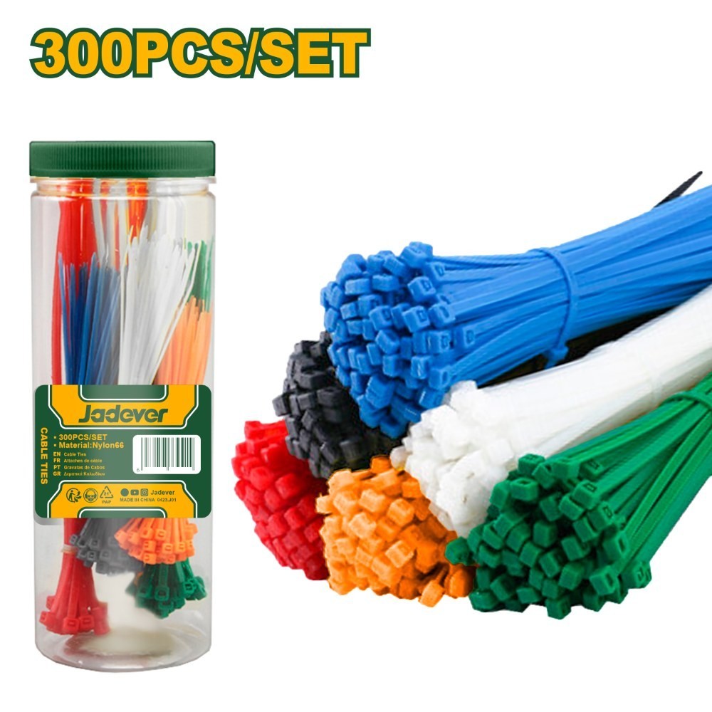Jadever 300PCS Colored Cable Ties Set | With Organizer Box