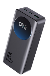JOYROOM JR-PBF05 Pro 65W Digital Display Fast Charging Power Bank 30000mAh--Black (with Type-C To Type-C 100W 1.2M cable black)