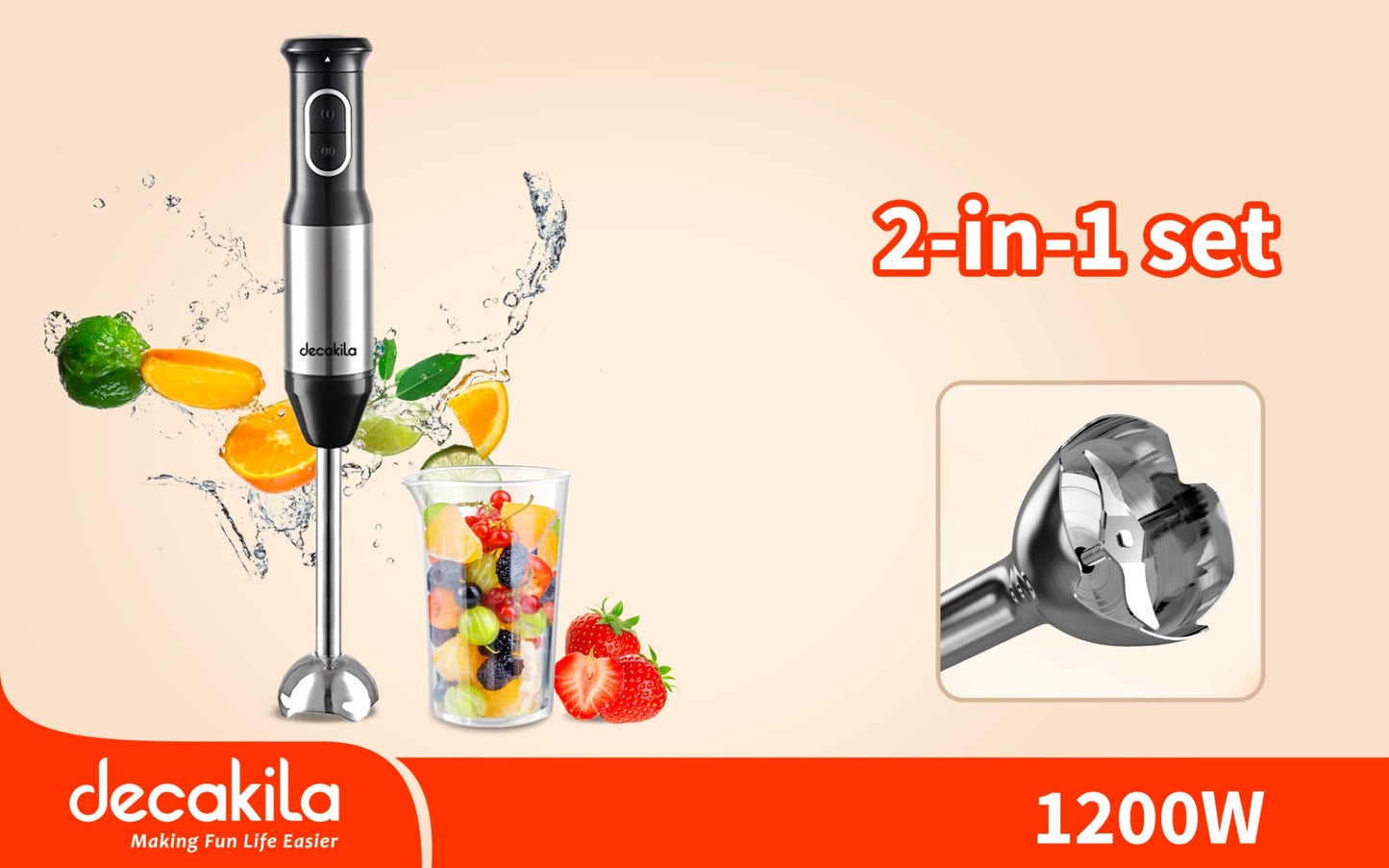 Decakela 2 in 1 Hand Blender | 1200W from (KEJB039M)
