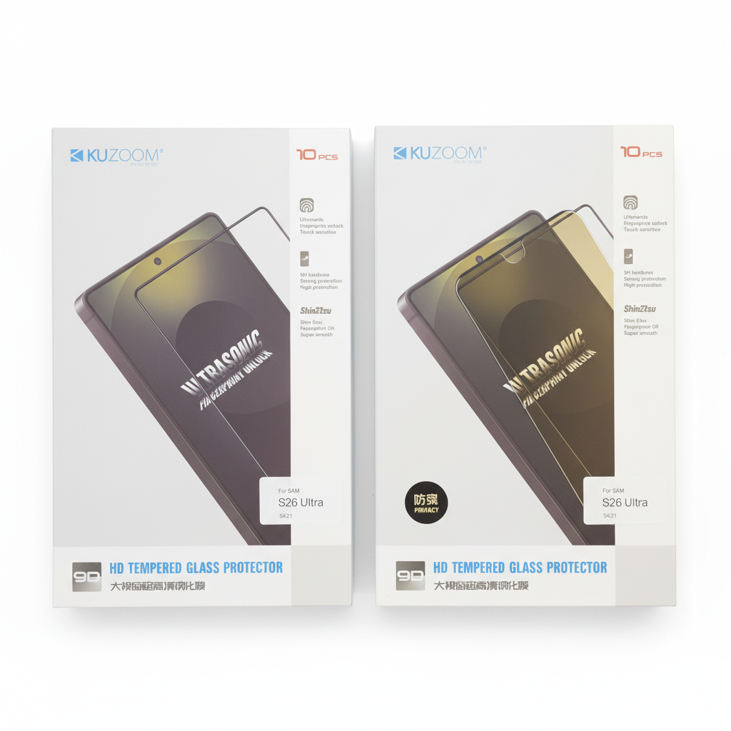 KUZOOM HD Tempered Glass Screen Protector for Samsung Galaxy S26 Ultra - 10 Pack