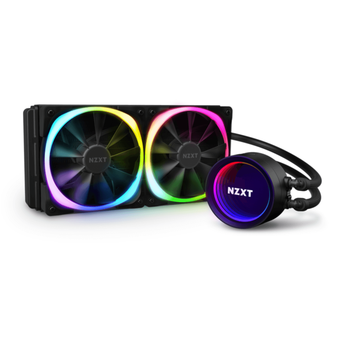 NZXT Kraken X53 RGB 240mm AIO CPU Liquid Cooler, RGB Connector, Aer RGB V2 120mm Radiator Fans