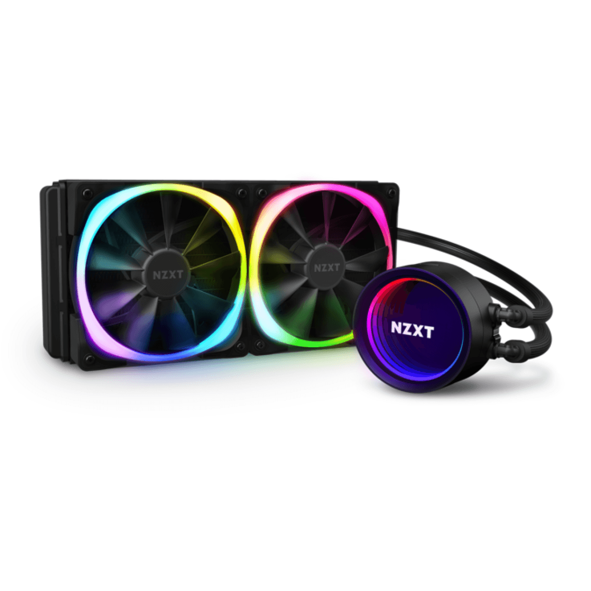 مبرد سائل وحدة المعالجة المركزية NZXT Kraken X53 RGB مقاس 240 مم AIO، موصل RGB، مراوح رادياتير Aer RGB V2 مقاس 120 مم