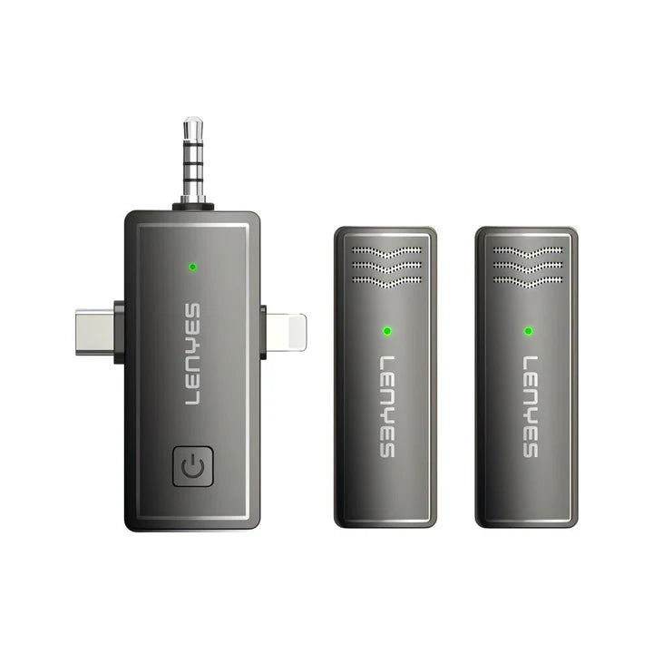 Lenyes LM202 Wireless Microphone – Black – Clear & Compact