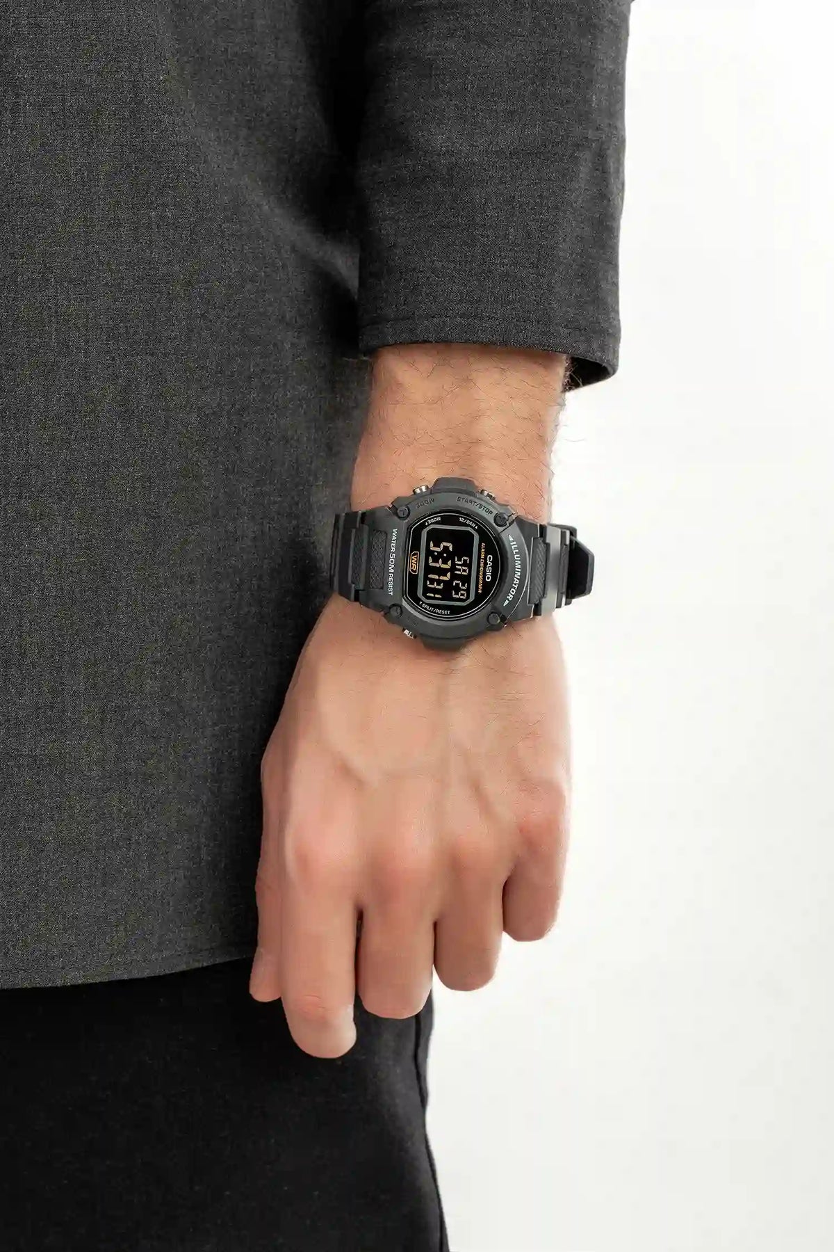 Casio W-219H-8B Quartz Fitness Watch with Resin Strap