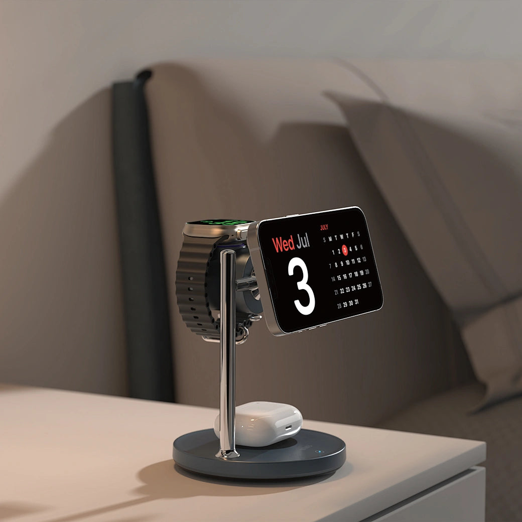 شاحن لاسلكي مغناطيسي من ويوو بقوة 25 واط بتقنية Qi2.2، 3 في 1