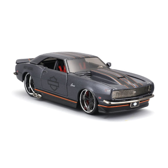 Maisto Harley-Davidson Custom 1968 Chevrolet Camaro (MET. Gray) Die-Cast Motorcycle – 1:24 Scale