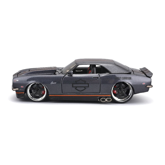 Maisto Harley-Davidson Custom 1968 Chevrolet Camaro (MET. Gray) Die-Cast Motorcycle – 1:24 Scale