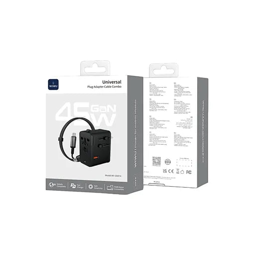 محول WiWU 45W PD عالمي مع كابل Wi-UA014