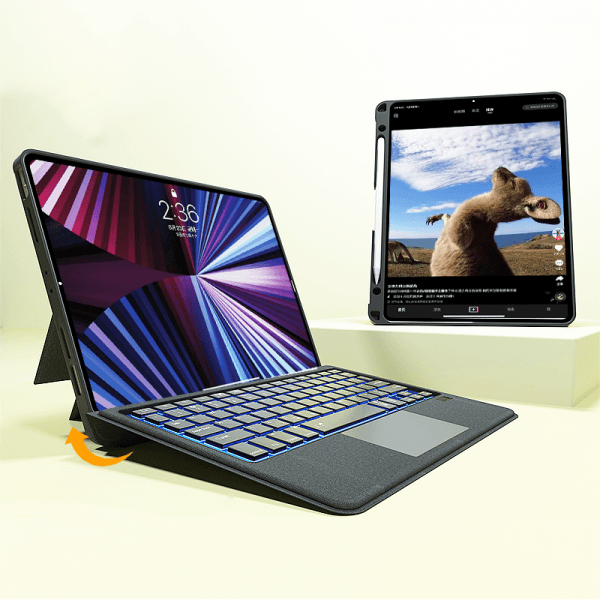 حافظة لوحة مفاتيح ويوو ماج تاتش  مقاس 10.2 بوصة/10.5 بوصة - أسود