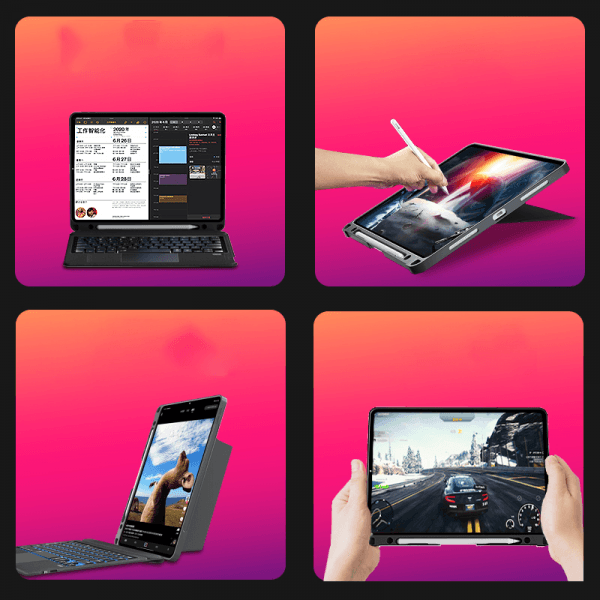 حافظة لوحة مفاتيح ويوو ماج تاتش  مقاس 10.2 بوصة/10.5 بوصة - أسود