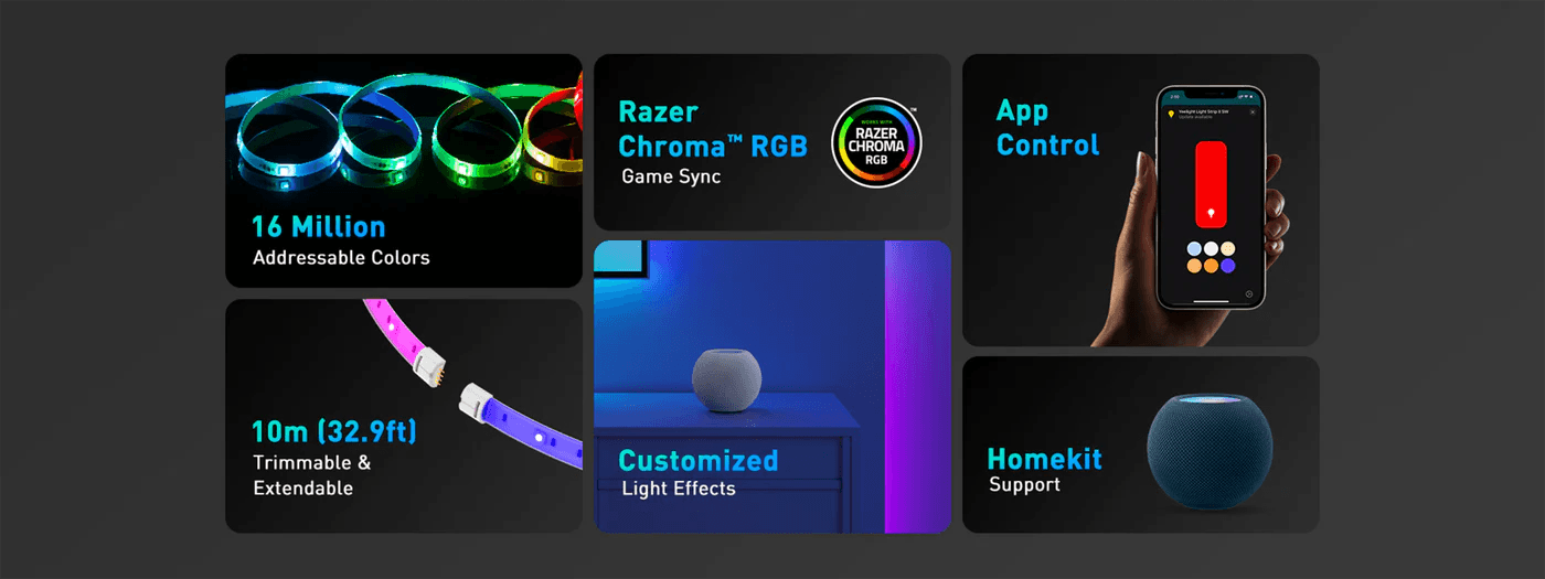 من ييلايت LED شريط اضاءة تفاعلي