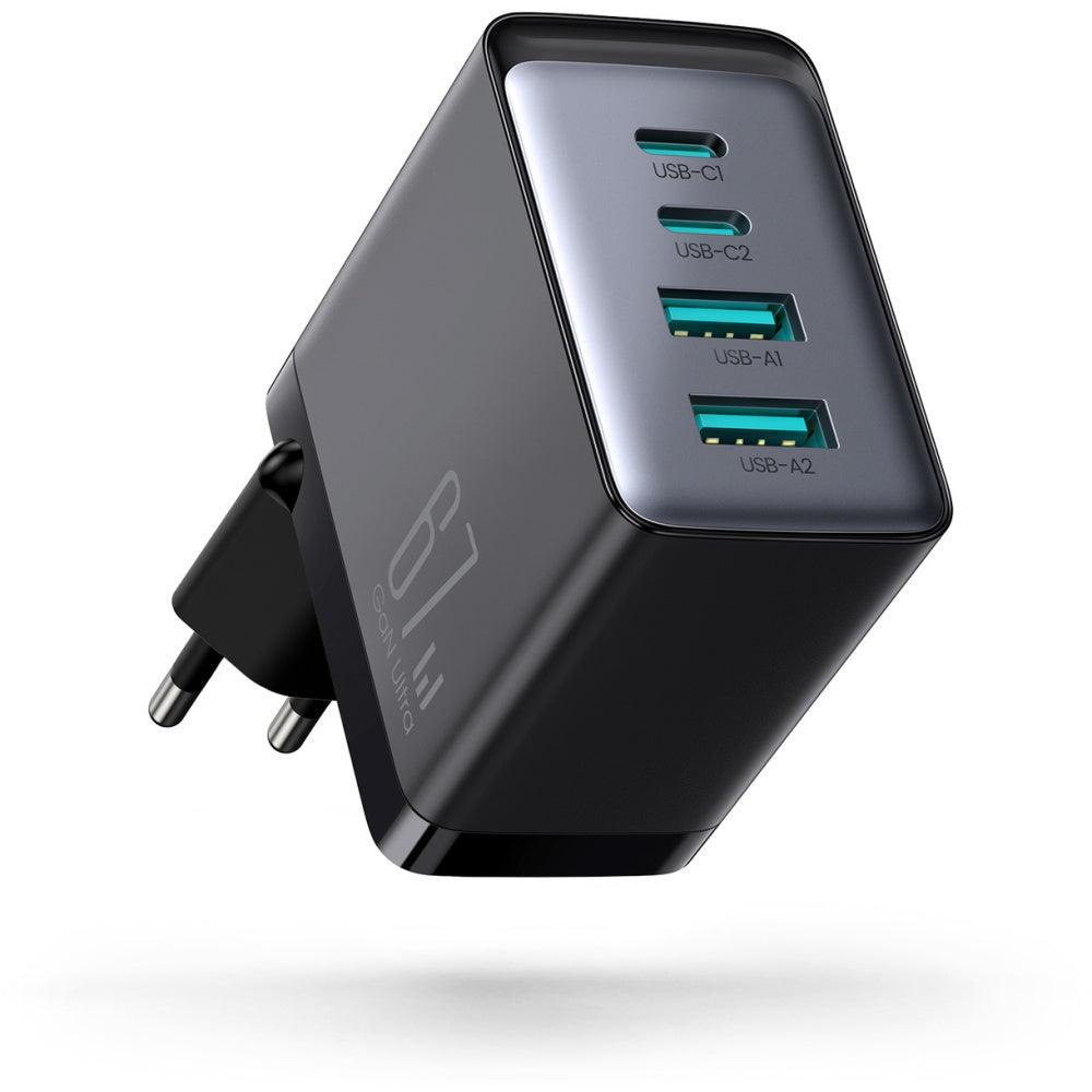 شاحن سريع جوي روم جان 67 وات مع كابل يو إس بي سي 100 وات 1.2 متر - أسود