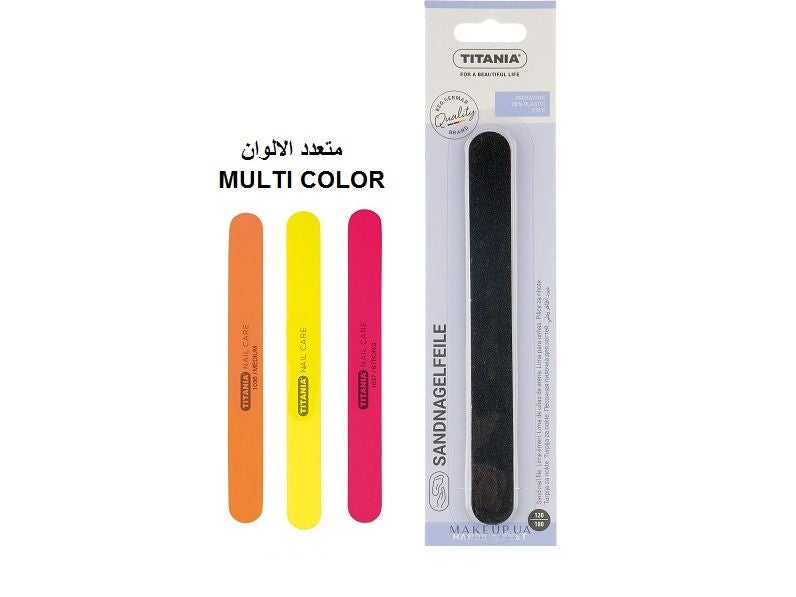 TITANIA Professional Sand Nail File – Coarse & Fine, Assorted Colors