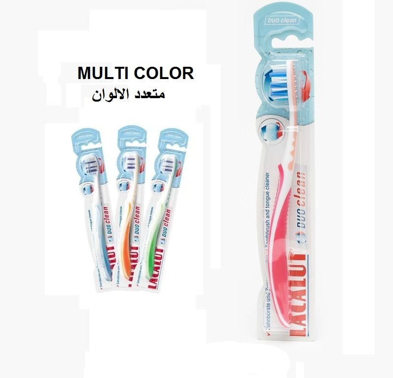 Lacalut Duo Clean Medium Toothbrush – 1pc, Multicolor
