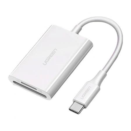 قارئ بطاقات UGREEN USB-C إلى SD+TF 4.0 متعدد الوظائف (أبيض)