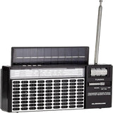 Olsenmark OMR1276 Portable Rechargeable Retro Radio with Bluetooth, USB, TF & Karaoke – 3-Band | Solar Charging | Black