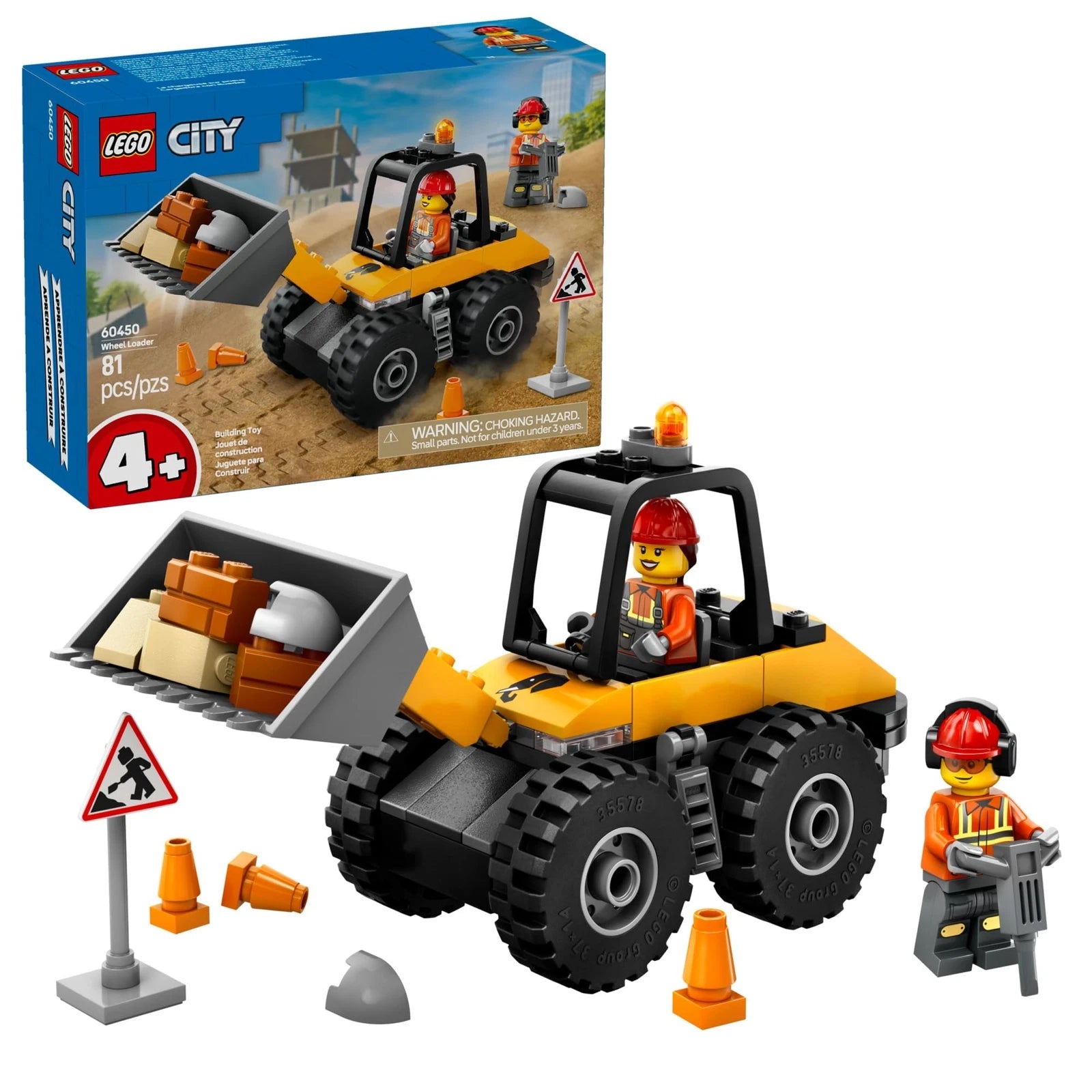 LEGO سيتي – جرافة Wheel Loader 60450 للأطفال