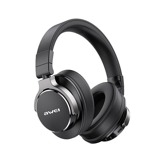 سماعة رأس AWEI لاسلكية قابلة للطي مع خاصية إلغاء الضوضاء النشطة - أسود