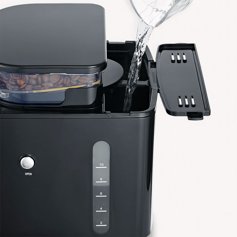 ماكينة صنع القهوة سيفيرين 1000 واط مع فلتر ومطحنة من الفولاذ المقاوم للصدأ