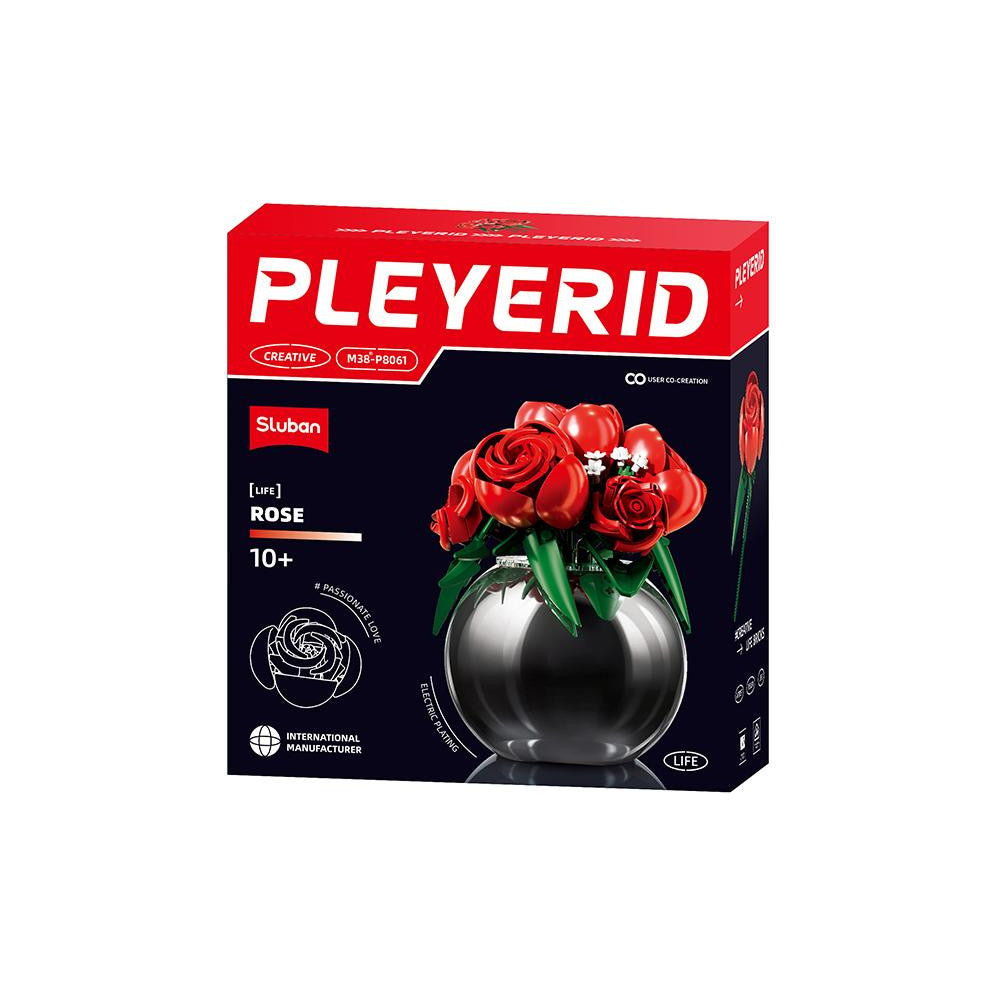 مجموعة Sluban Pleyerid الورود الحمراء - 313 قطعة