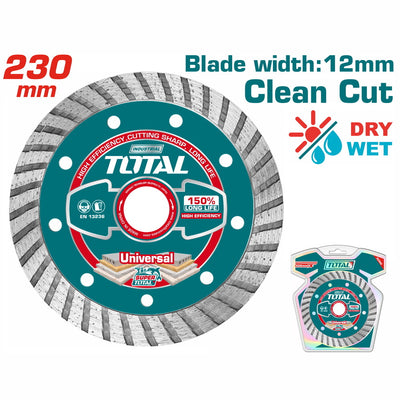 TOTAL Diamond Disc Universal Turbo 230*22.2mm - 9" | Blade Width:12mm (TAC2132301)