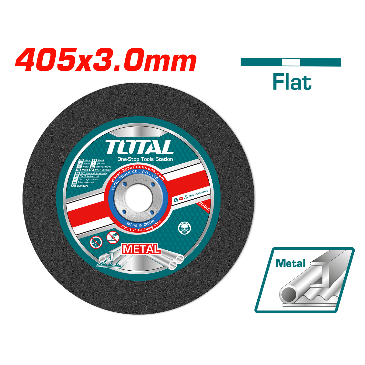 TOTAL Abrasive Flat Metal Cutting Disc 405*3.0mm - 16" (TAC2214051)