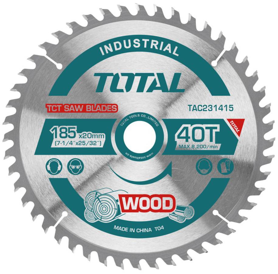 TOTAL TCT Saw Blade for Wood 185*20mm - 7.1/4" | 40Teeth (TAC231415)