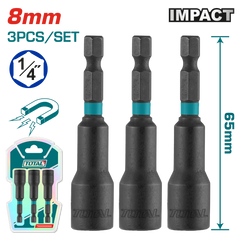 TOTAL 3 Pcs impact magnetic nut set 8mm (TAC270831)