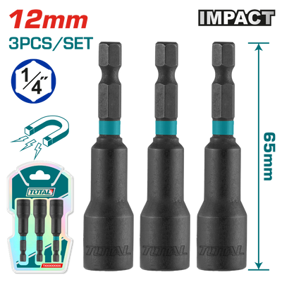 TOTAL 3 Pcs impact magnetic nut set 12mm (TAC271231)